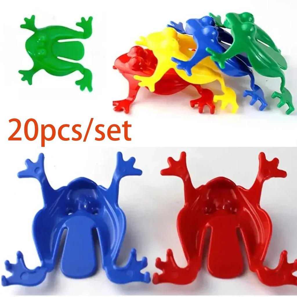 20pcs Solid Color Jumping Frog Plastic Bouncing Frog Jumping Frog Children Educational Toy,gift For Kids Party Favors, Birthday
