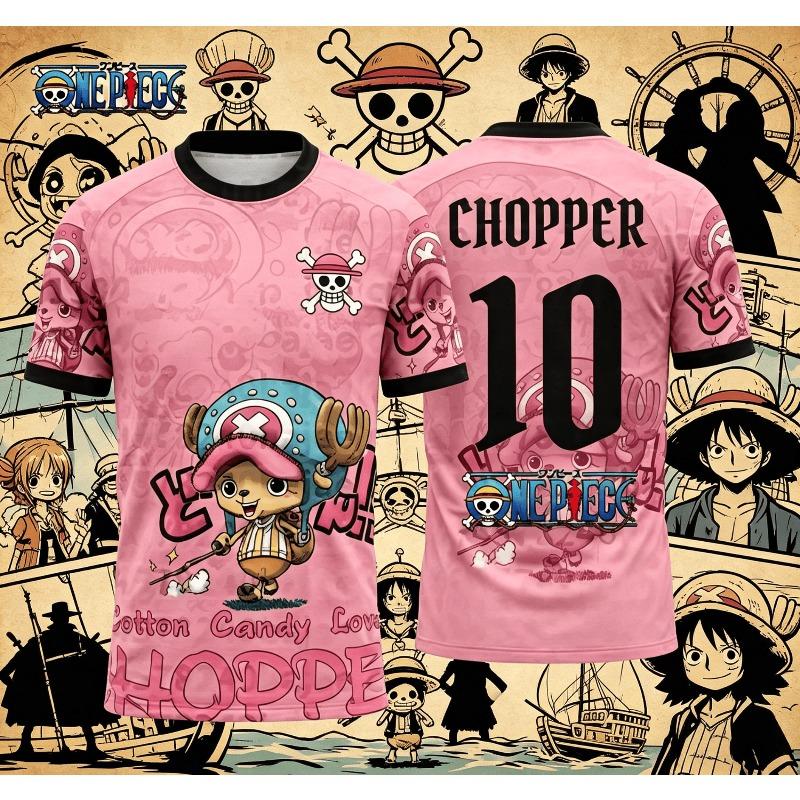 2026 One Piece Graphic T-shirt Japanese Anime Football Jerseys Sports Dry Quickly T-Shirt Children's Clothing Tee