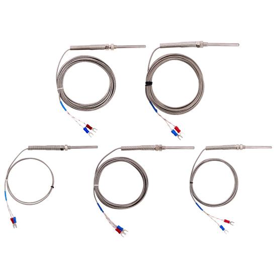 1/2/3/4/5m K-Type Thermocouple 30mm Probe Temperature Sensor Meter M8 Thread