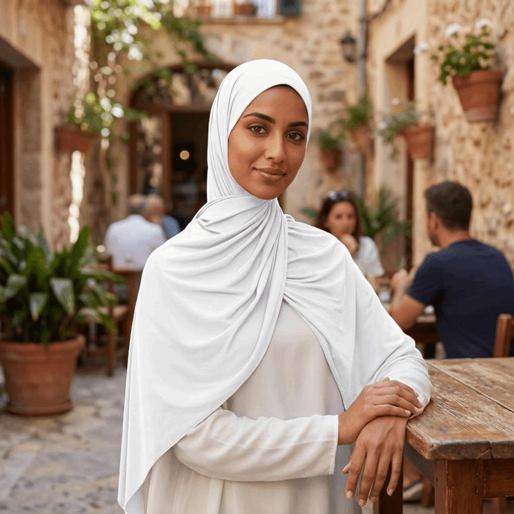 Easy Wear Premium Hijab Scarf Stretchable Head Wrap Scarves Soft Long Liquid Jersey Hijab Women