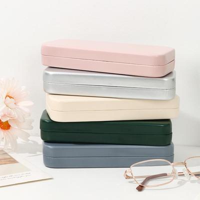 Anti-Fall Solid Color Simplicity Metal Case Glasses Box Glasses Storage Tin Box