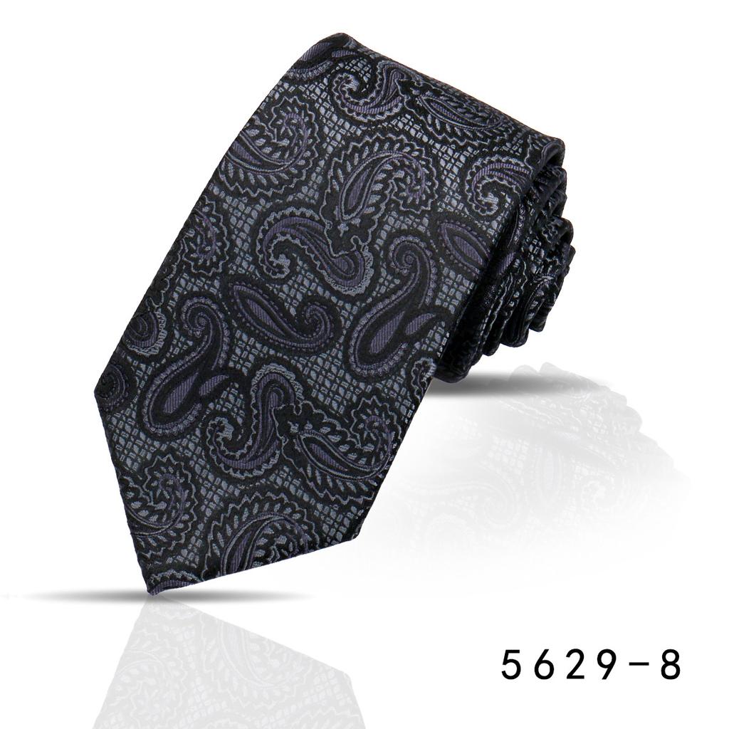 Men'S Premium Business Waterproof 8Cm Tie Polyester Trendy Sparkle 7.5Cm Pure Black Striped Hand Tie