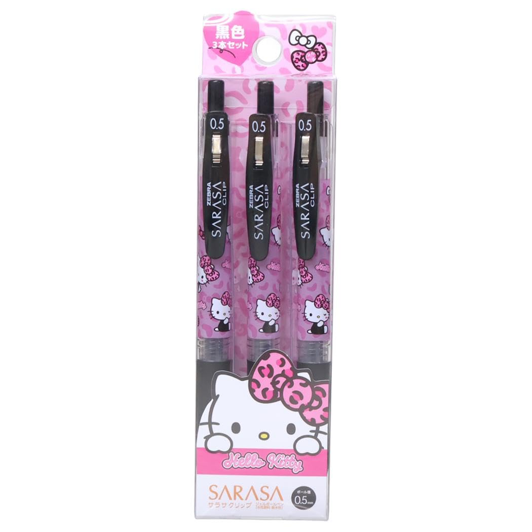 Hello Kitty Sarasa Clip Black Gal Sanrio [Ballpoint Pen] 3-Pack 0.5mm /