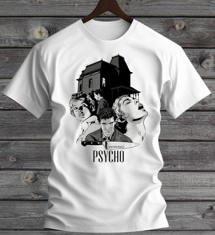 Psycho Horror Movie TShirt White S3XL Norman Bates Unisex T-Shirt S