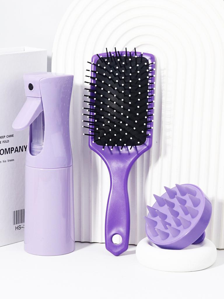 3-piece hair styling tool set, including 200ml spray bottle, airbag massage comb and shampoo brush, Special for real hair wigs