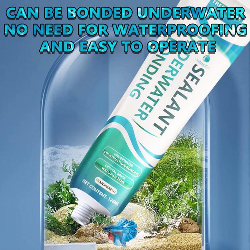 120ml Water Plugging Fish Tank Leak Repair Transparent Pools Underwater Bonding Waterproof Sealing Glass Glue Safety Supplies