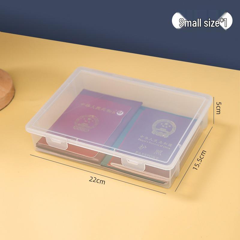 A4 Document and Certificate Storage Box - Transparent Desktop Organizer for Home Registration Book