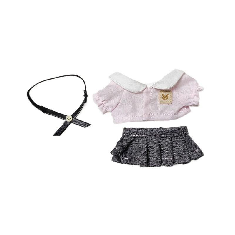 Available: 10CM Star Doll Clothes - Cotton Kindergarten Uniform, Thai School Skirt, Figure Accessories, Replacement Outfit.