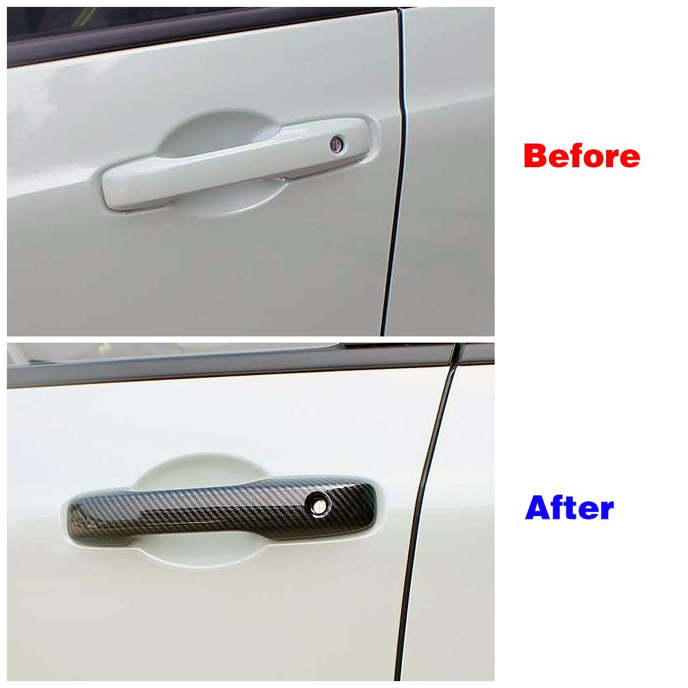 For Honda Jazz Fit 2020 2024 Carbon Fiber Color Car Modify Refit Chrome Door Handle Cover Decoration Trim Protection Sticker