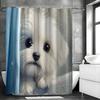 Cute Puppy Shower Curtain, Bathroom Decorative Shower Curtain, Waterproof Shower Curtain with Hooks