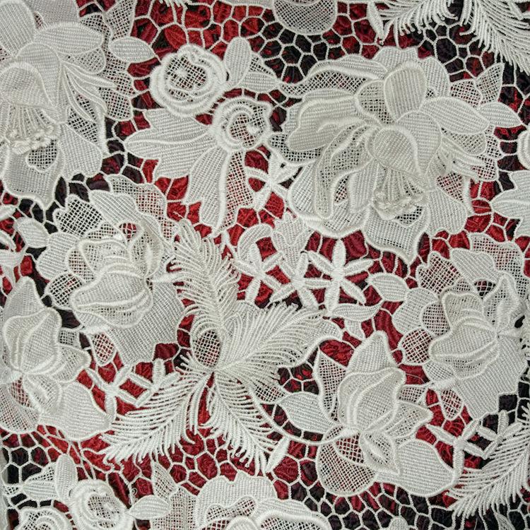 Water-Soluble Lace Full Accessories, Three-Dimensional Hollow Embroidery Cloth, Polyester Silk Embroidery Fabric, Heavy Industry Decal