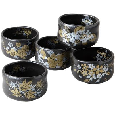 Matcha Nodate Tee-Set Durchmesser x Höhe Japanische Vier Hannari Schale Mino Hergestellt in Japan Ale-net Schale, Schale, 5, 9.4 6.4cm, Jahreszeiten, Set, Keramik,