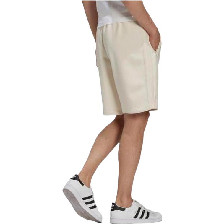 adidas Originals Culoare Solidă Logo Brodat Bandă Laterală Pantaloni Scurți cu Croială Dreaptă Pantaloni Scurți Bărbați Crem GN3457