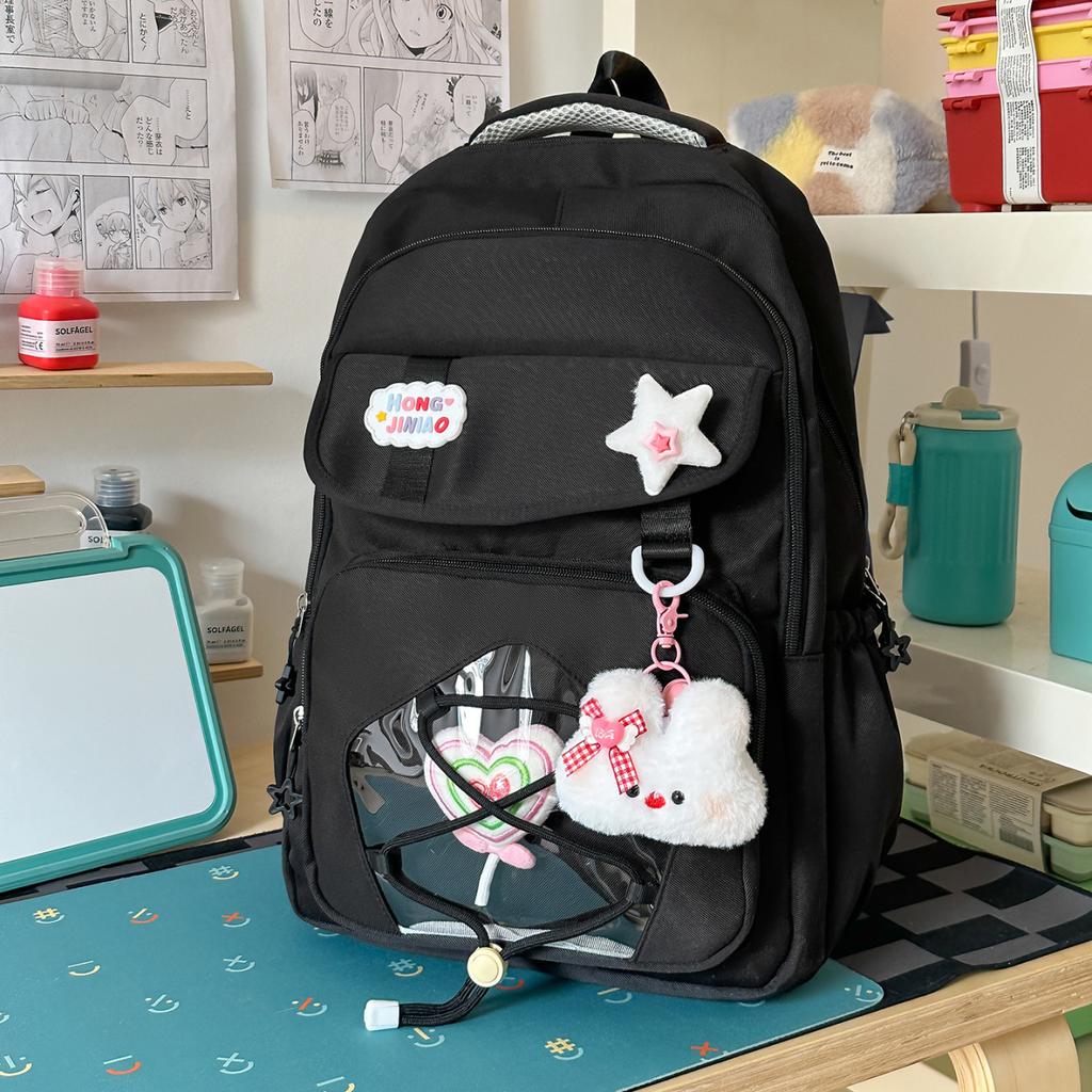 Schoolbag New Large-capacity College Style Schoolbag Girls Korean Version Pain Bag Ins Wind Shoulder Bag Japanese Versatile Casual Backpack