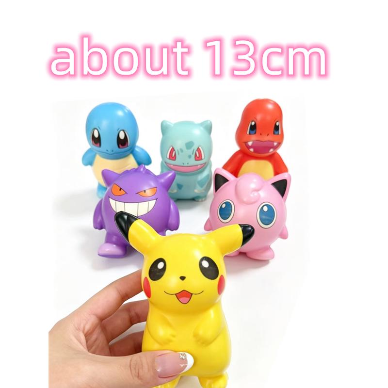 New Arrival Pokmon Squishy Pals Toy Set 6Cs Pikachu Gengar Jigglypuff Charmander Soft Slow Rising Stress  Relief Toy For Kids