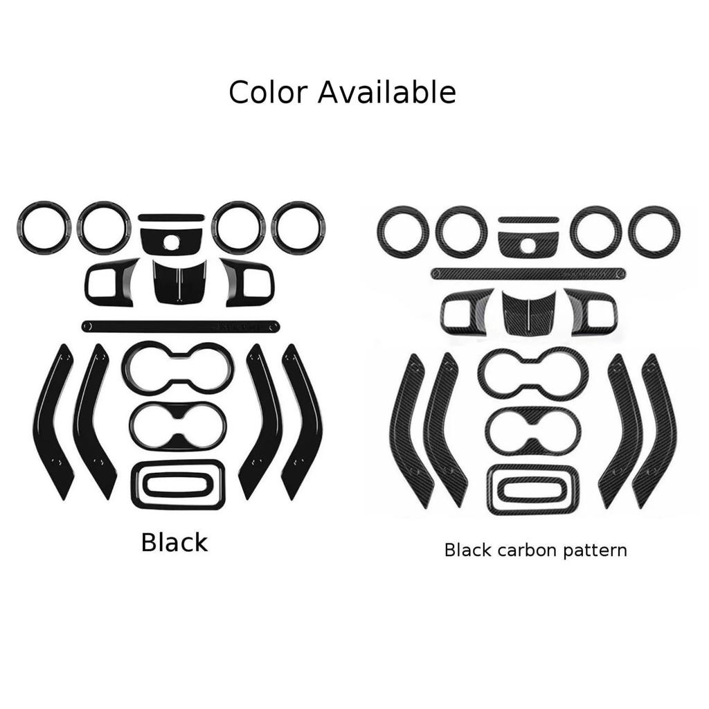 18pcs Car Interior Decor Trim Kits For Jeep For Wrangler JK JKU 4 Door 2011-2017 Automobile Interior Modification Accessories