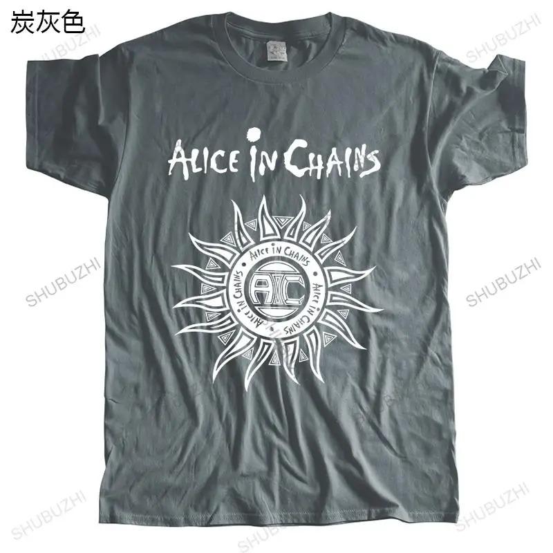 Men Crew Neck Tops fashion Cotton Tshirt Alice in Chains Sun Logo Men's unisex t-shirt casual loose style tops Bigger size