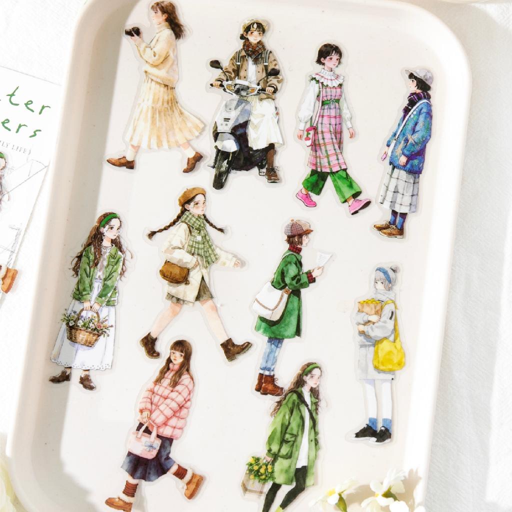 30pcs/1 lot Sticker pack Street corner pedestrian series character decoration collage materials