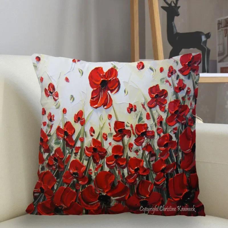 Bedroom Living Room Home Decor Cushion Cover Flower Pattern Pillowcase Square
