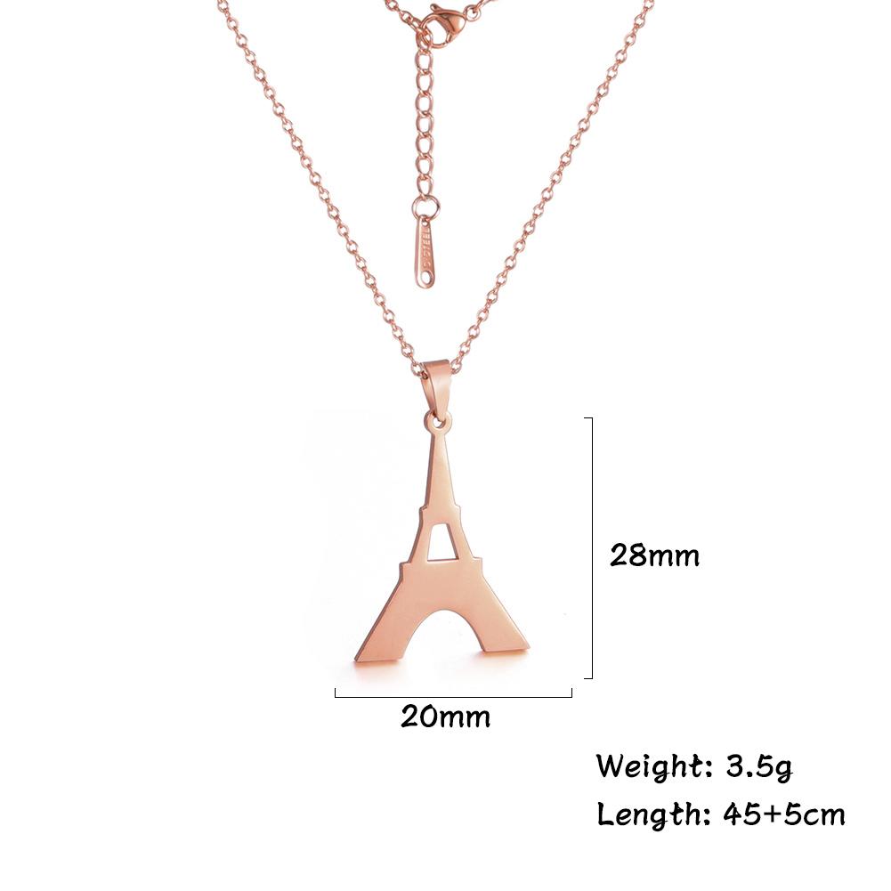 Cazador New France Paris Eiffel Tower Gold Color Pendant Necklaces for Women Stainless Steel Chain on the Neck Jewelry Wholesale