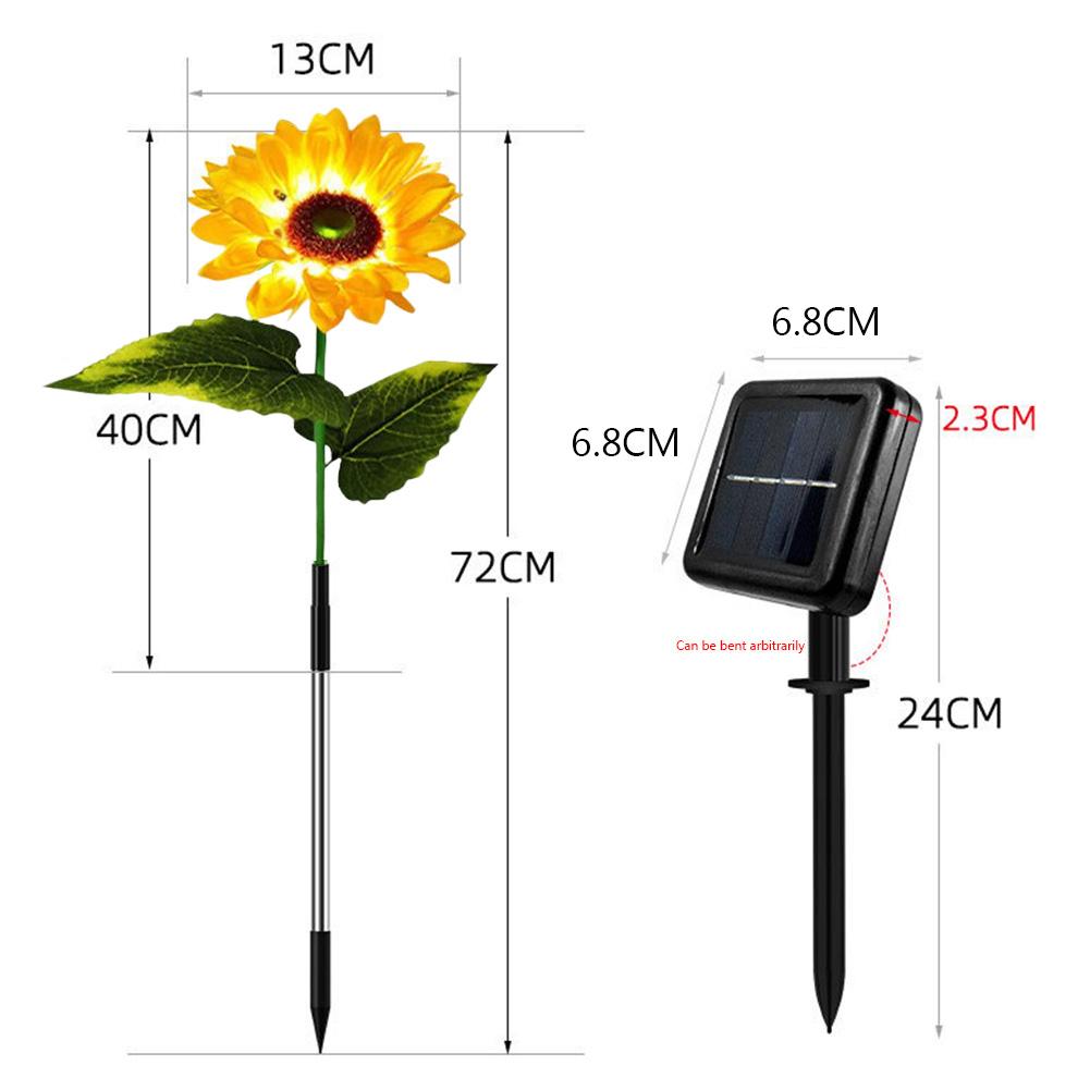 LED Sunflower Lawn Decorative Lights Waterproof Solar Decorative Pathway Landscape Lights  Automatic Switch for Courtyard