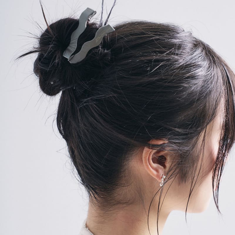 SENTIMENTS NO.425 [SILVER] WAVE HAIR PIN 2SET