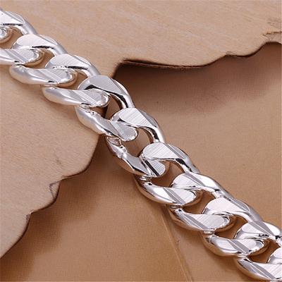 High Quality Fashion Sale  Sterling  Bracelets Charm 10MM Chain Men Women Wedding Jewelry Gift