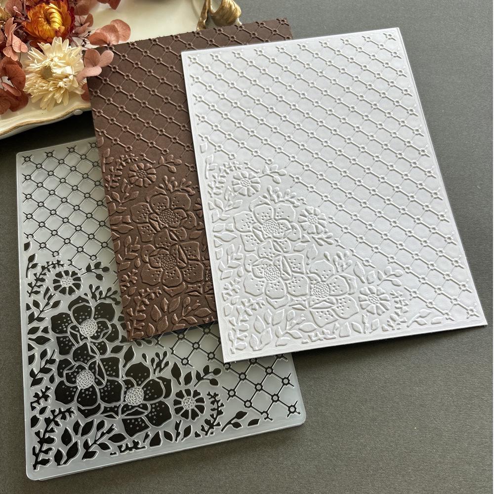 2D Grid Embossed Texture Board Mold for Crafting and Journals