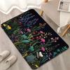 Vintage Botanical Wildflower Doormat Dark Floral Garden Pattern Welcome Mat Elegant Home Entryway Decor Rug Floor Carpet