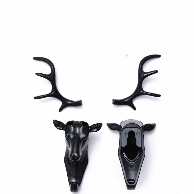 Antler Hooks for WallsNo Need for Drilling Strong Hanging Clothes Sticky Hooks for WallsDeer Head Decorative Hooks Key Hooks