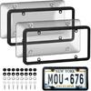 License Plate Frame Cover, Clear License Plate Protector 2 Pack, ABS Car Rear Front Plate Frames With Screws Caps, Rustproof, Unbreakable, Easy Tall