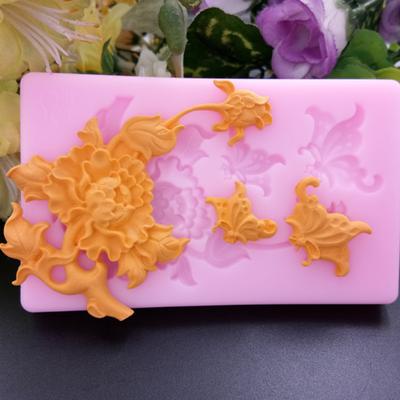 Stampo in silicone per fiori fai-da-te Orchidea Farfalla Ritmo secco Decorazione torta fondente Modello in pizzo Strumento di cottura