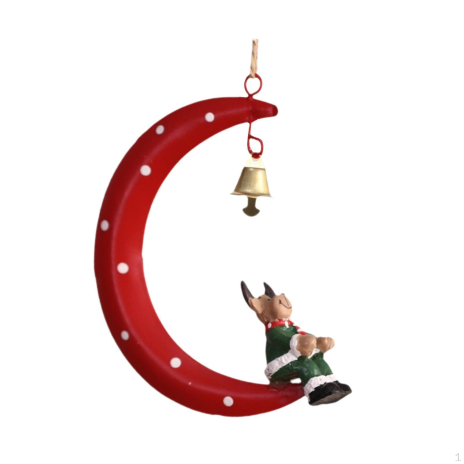 

Christmas Pendant Tree Ornament Home Decoration Holiday for Gifts Moon Deer