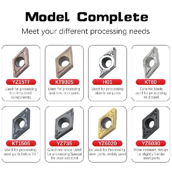 10pcs DCMT11 Carbide Insert DCMT11T304 DCMT11T308 External Turning Tool Diamond DCMT CNC Blade Cutter Lathe For SDJCR/L