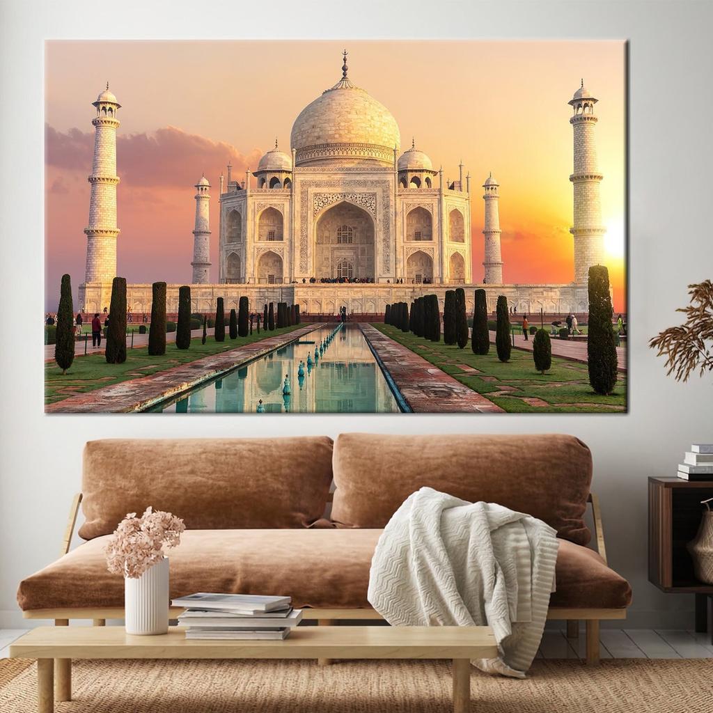 Famous City Night Landscape Poster Louvre Museum Rome Colosseum Jerusalem Sunset Wall Picture Print Home Decor Canvas Painting