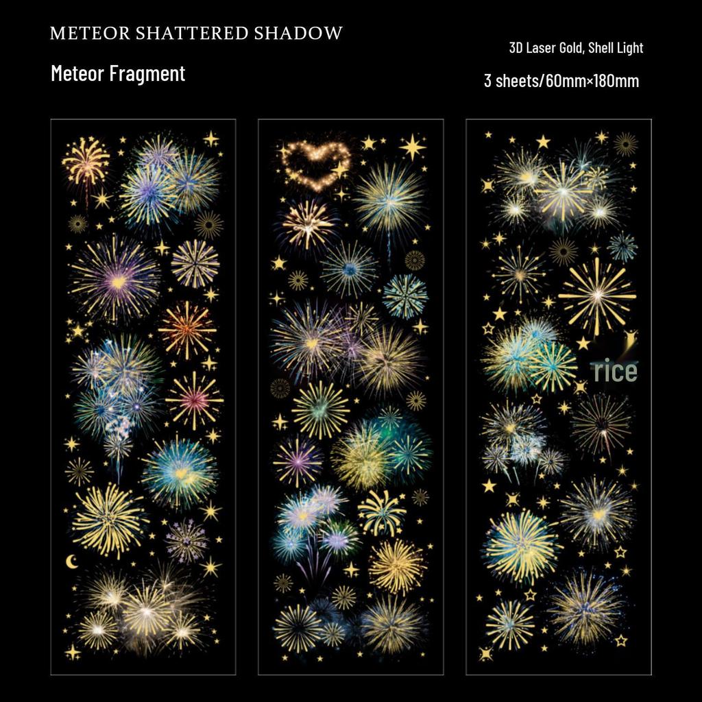 Dazzling Day Series: Fireworks Theme PET Stickers for Journaling and Decoration