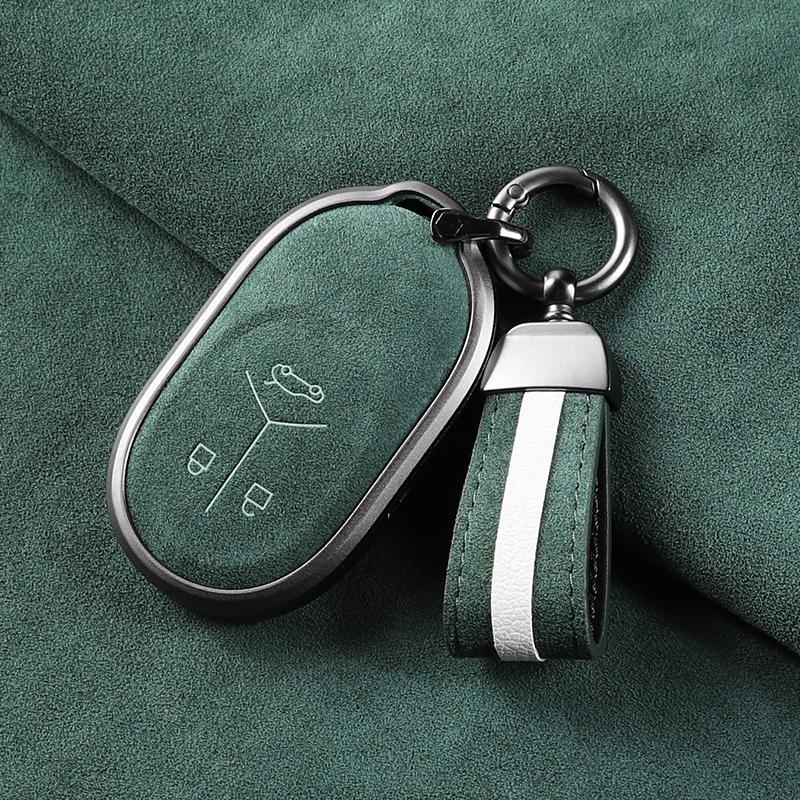 Alcantara Key Case Cover for NIO ET5T ES6/EC6 ESS ET9 ES7 ET7 ET5 Suede Aluminum Alloy Key Buckle Keychain Interior Accessories
