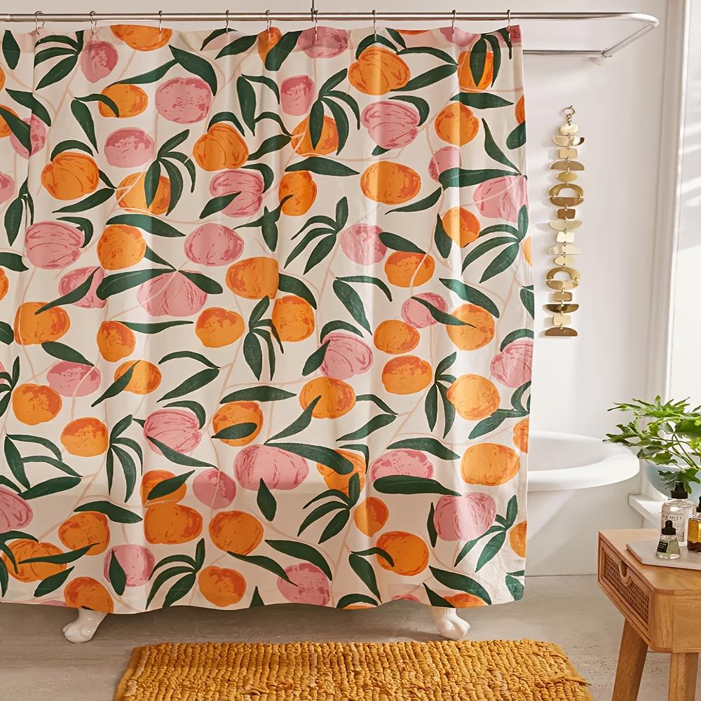 

Vikama 1-Piece Cartoon Peach Shower Curtain, 100% Polyester Shower Curtain With 12 Hooks W60H190(CM)-1 Pcs