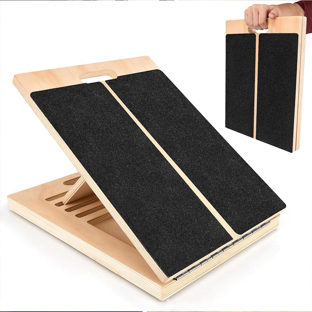 

Foldable Wooden Incline Board Adjustable Calf Ankle Stretcher For Home Gym Balance Training Yoga Pilates Equipment жёлтый