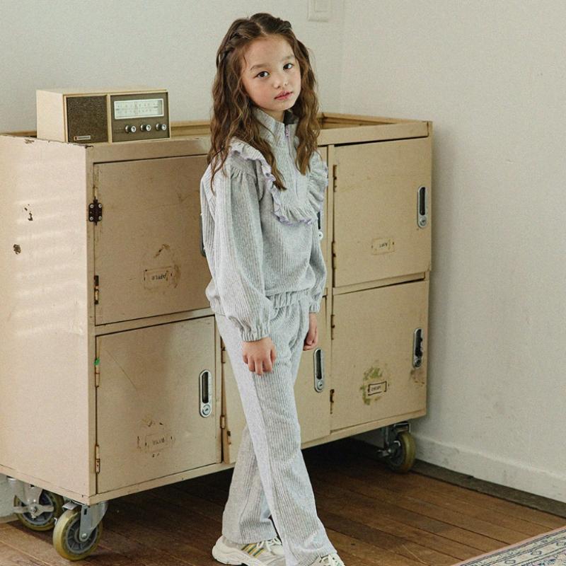  Olivan  Velour Zip Up Top And Bottom  Melange 