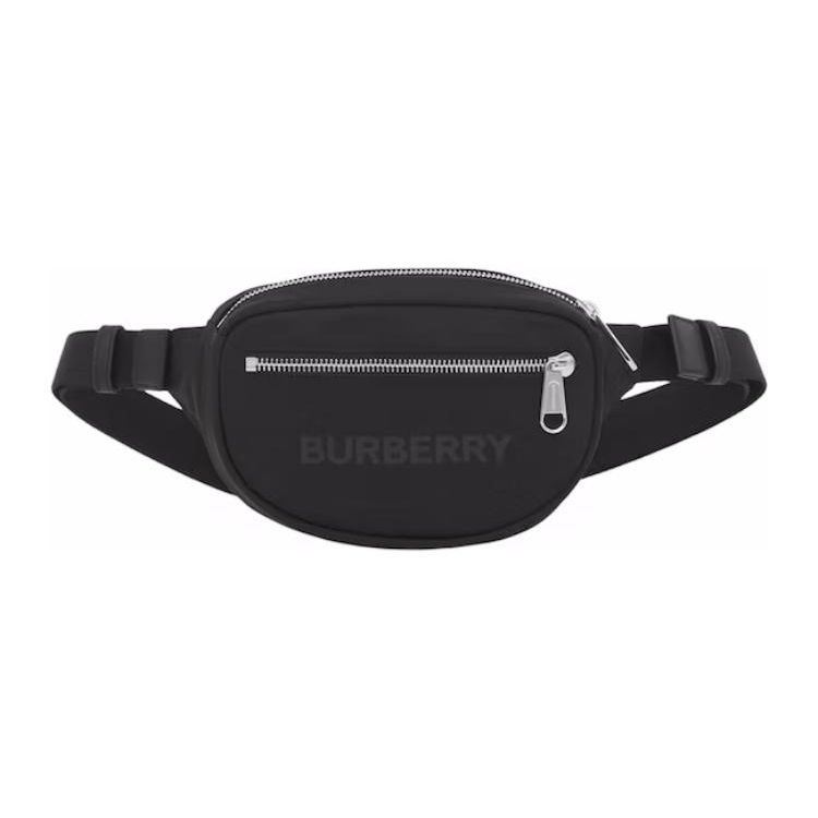 

Burberry Logo Nylon Waist Bag Crossbody Bag, Black Lightweight, Casual Sports Bum Bag for Men & Women 80528871 Basic Set (Bag+Dust Bag)