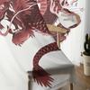 Asian Red Angry Dragon Chiffon Sheer Curtains for Living Room Bedroom Home Decoration Window Voiles Tulle Drapes Curtain