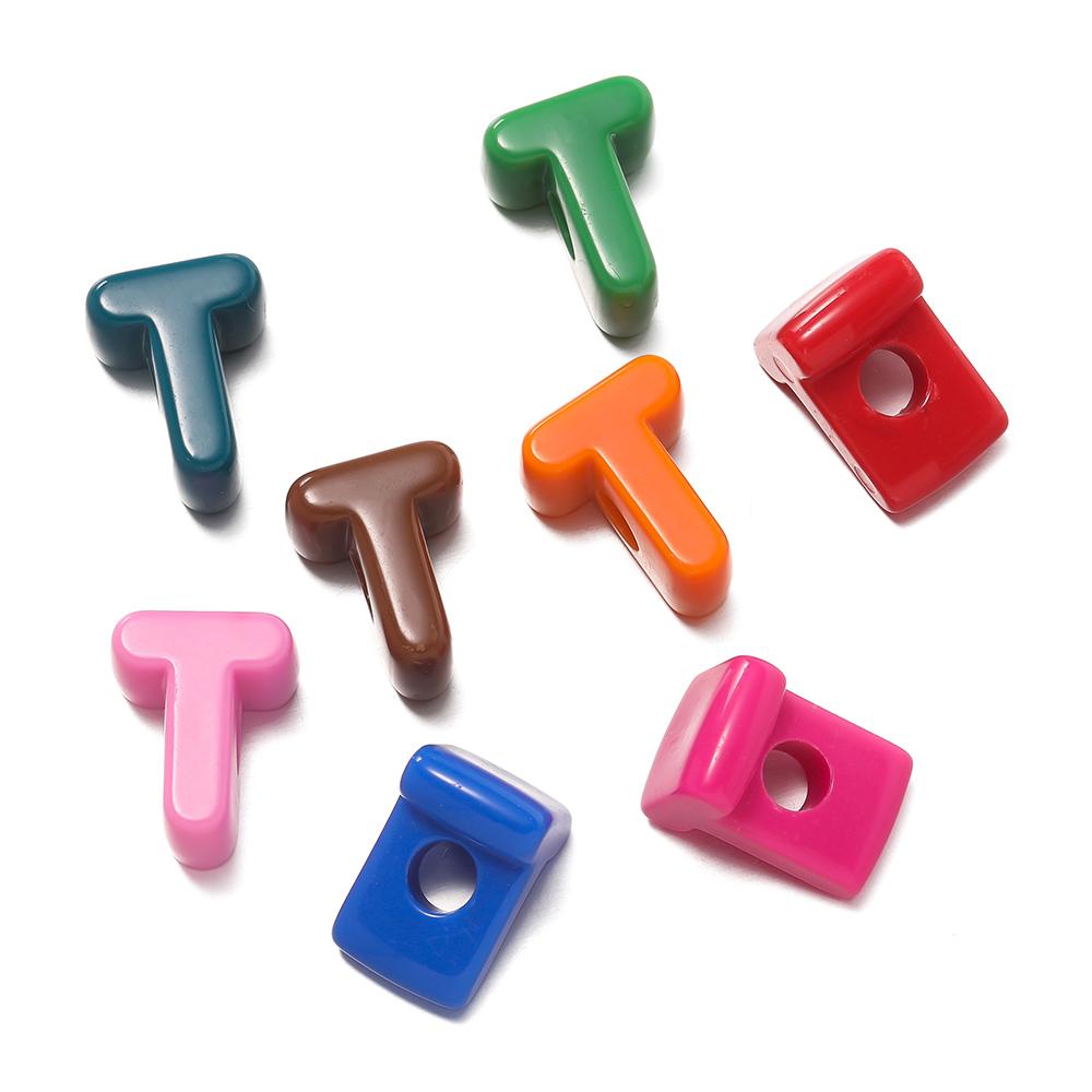 5Pcs A-Z Acrylic Big Hole Letter Beads Mix Colour Loose Spacer Beads for Making Key Chain Bracelet DIY Craft Jewelry Accessories
