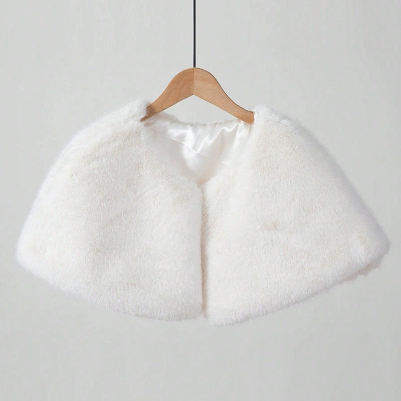 1Pc Polyester Fiber Wedding Dress Wedding Shawl Warm Scarf Dress Accessories Winter Long Hair Fur Shawl Cheongsam