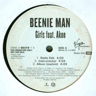 12-Zoll Schallplatte BEENIE MAN, AKON - Girls VUSTDJ328 Virgin 2006 UK Reggae, Ska & Dub Gebraucht