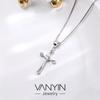 Wanying S925 Sterling Silver Cross Pendant for Women - European & American Fashion Celebrity Inspired Jewelry