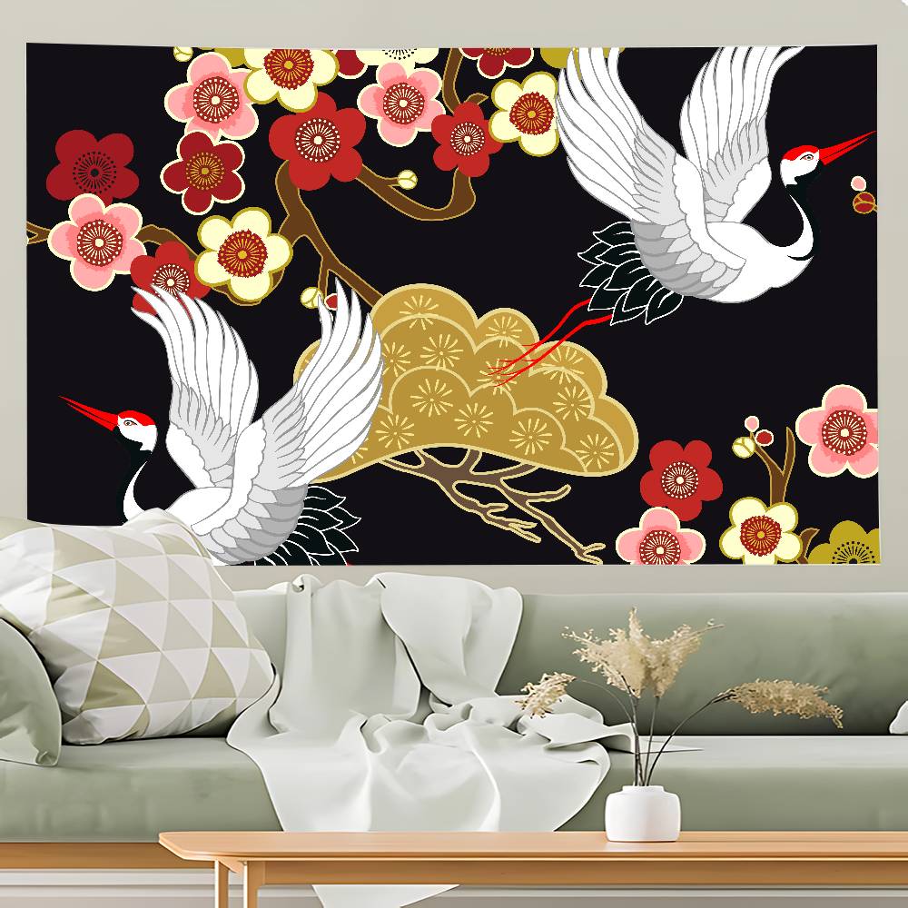 Crane Tapestry Wall Hanging Tapestry Art Deco Blanket Curtain Hanging At Home Bedroom Living Room Decor