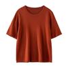 Yangzi 100% Wool Women's Slimming Short Sleeve Knit Shirt - Spring/Summer Round Neck Fashion.