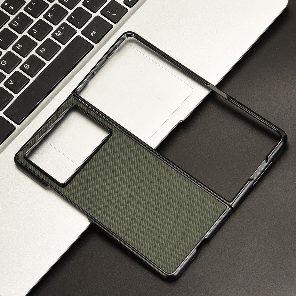 Pro pouzdro TECNO Phantom V Fold2 Textura karbonových vláken Nárazuvzdorný PU+PC Kryt telefonu