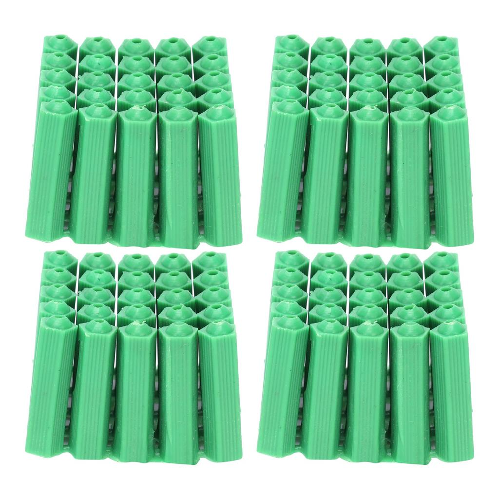 100Pcs M6 Expansion Pipe Plastic Wall Plug Fixing Expansion Tube Accessory Green